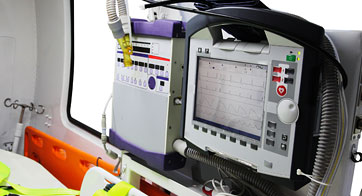 Heart Monitor in ambulance.